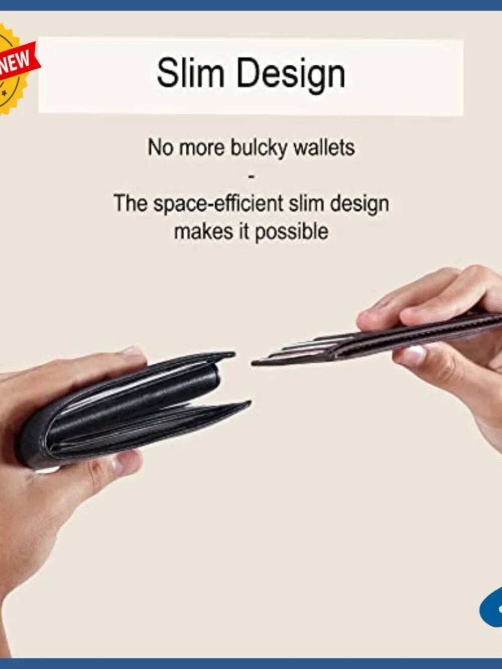 Slim RFID Blocking Vegan Cork Wallet Card Holder Minimalist Front Pocket